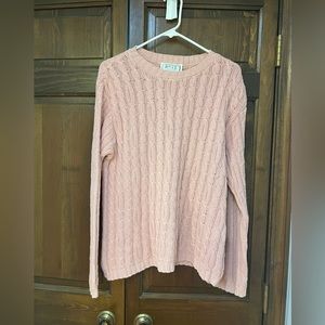 Size medium cable knit pink sweater